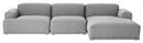 Connect Sofa Lounge, Dreisitzer, Lounge-Modul rechts, Stoff Remix light grey