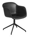 Fiber Armchair Swivel, Leder schwarz