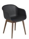 Fiber Armchair Wood, Schwarz / dunkelbraun