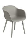 Fiber Armchair Wood, Grau