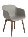 Fiber Armchair Wood, Grau / dunkelbraun