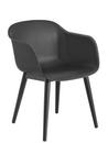 Fiber Armchair Wood, Schwarz