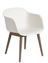 Fiber Armchair Wood, Natural white / dunkelbraun