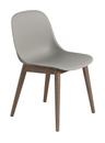 Fiber Side Chair Wood, Grau / dunkelbraun