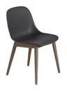 Fiber Side Chair Wood, Schwarz / dunkelbraun