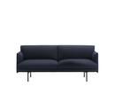 Outline Sofa, Zweisitzer, Stoff Vidar 554 - Black blue
