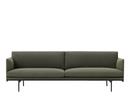 Outline Sofa, Dreisitzer, Stoff Fiord 961 - Greyish-green