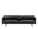 Outline Sofa, Dreisitzer, Leder schwarz