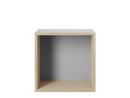 Stacked Shelf Module 2.0, M (43,6 x 43,6 x 35 cm), Mit Rückwand, Eiche/Rückwand Hellgrau