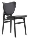 Elephant Dining Chair, Eiche schwarz lackiert, Leder Dunes anthrazit