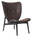 Elephant Lounge Chair, Vintageleder dark brown, Eiche schwarz gebeizt