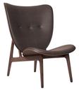 Elephant Lounge Chair, Leder Dunes dark brown, Eiche dunkel gebeizt