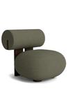 Hippo Lounge Chair, Stoff Fiord greyish-green, Eiche dunkel geräuchert
