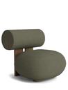 Hippo Lounge Chair, Stoff Fiord greyish-green, Eiche hell geräuchert