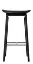 NY11 Bar Stool, Küchenvariante: Sitzhöhe 65 cm, Eiche schwarz gebeizt, Leder Ultra black