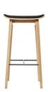 NY11 Bar Stool, Küchenvariante: Sitzhöhe 65 cm, Eiche natur, Leder Ultra black