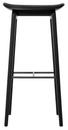 NY11 Bar Stool, Barvariante: Sitzhöhe 75 cm, Eiche schwarz gebeizt, Leder Ultra black