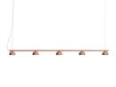 Blush Rail Pendelleuchte, 5 Schirme, Warm beige