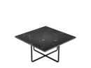 Ninety Table, Klein (H 30 x B 60 x T 60 cm), Schwarz Marquina, Stahl, schwarz pulverbeschichtet