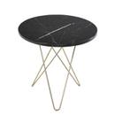 Tall Mini O Table, Schwarz Marquina, Messing