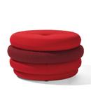 Pouf Fat Tom, 4-lagig, ohne Beine, Rot