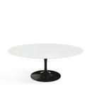 Saarinen Couchtisch oval, schwarz, Laminat weiß