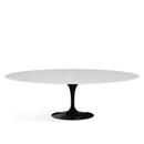 Saarinen Esstisch oval, L 244 cm x B 137 cm, schwarz, Laminat weiß