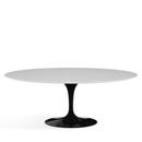 Saarinen Esstisch oval, L 198 cm x  B 121 cm, schwarz, Laminat weiß