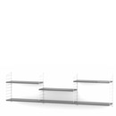 String System Wandregal L, 20 cm, Weiß, Grau lackiert