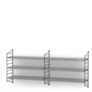 String System Wandregal M, 20 cm, Schwarz, Grau lackiert