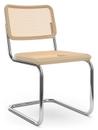 S 32 V / S 64 V Pure Materials Freischwinger, Esche lackiert, Verchromt, ohne Armlehnen, Ohne Gleiter