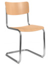 S 43 Klassik Freischwinger, Gestell verchromt, Buche gebeizt, Buche natur, Ohne Sitzauflage, Ohne Gleiter