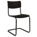 Details Thonet S 43 Klassik Freischwinger S 43 Klassik Freischwinger, Tiefschwarz (RAL 9005), Buche gebeizt, Schwarz (TP 29), Ohne Sitzauflage, Kunststoffgleiter schwarz mit Filz