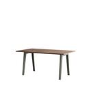 New Modern Esstisch rechteckig, Metall/Holz, 160 x 95 cm, Walnussfurnier, Eukalyptusgrau