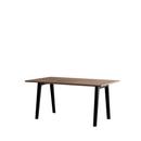 New Modern Esstisch rechteckig, Metall/Holz, 160 x 95 cm, Walnussfurnier, Graphitschwarz
