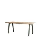 New Modern Esstisch rechteckig, Metall/Holz, 190 x 95 cm, Eichenfurnier, Eukalyptusgrau