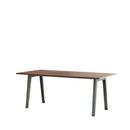 New Modern Esstisch rechteckig, Metall/Holz, 190 x 95 cm, Walnussfurnier, Eukalyptusgrau