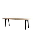 New Modern Esstisch rechteckig, Metall/Holz, 220 x 95 cm, Eichenfurnier, Graphitschwarz