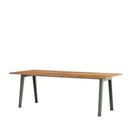 New Modern Esstisch rechteckig, Metall/Holz, 220 x 95 cm, Eiche recycled, Eukalyptusgrau