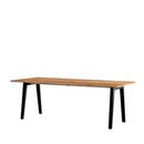 New Modern Esstisch rechteckig, Metall/Holz, 220 x 95 cm, Eiche recycled, Graphitschwarz