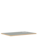 Tischplatte für Eiermann Tischgestelle, Linoleum aschgrau (Forbo 4132) mit Eichekante, 120 x 80 cm