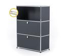 USM Haller E Highboard M mit Fachbeleuchtung, Anthrazitgrau RAL 7016, Warmweiß