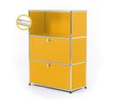 USM Haller E Highboard M mit Fachbeleuchtung, Goldgelb RAL 1004, Warmweiß