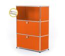 USM Haller E Highboard M mit Fachbeleuchtung, Reinorange RAL 2004, Warmweiß