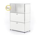 USM Haller E Highboard M mit Fachbeleuchtung, Reinweiß RAL 9010, Warmweiß