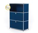 USM Haller E Highboard M mit Fachbeleuchtung, Stahlblau RAL 5011, Warmweiß