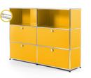 USM Haller E Highboard L mit Fachbeleuchtung, Goldgelb RAL 1004, Kaltweiß