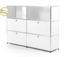 USM Haller E Highboard L mit Fachbeleuchtung, Reinweiß RAL 9010, Kaltweiß