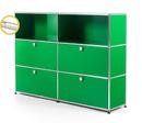 USM Haller E Highboard L mit Fachbeleuchtung, USM grün, Warmweiß