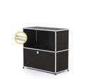 USM Haller E Sideboard M mit Fachbeleuchtung, Graphitschwarz RAL 9011, Warmweiß